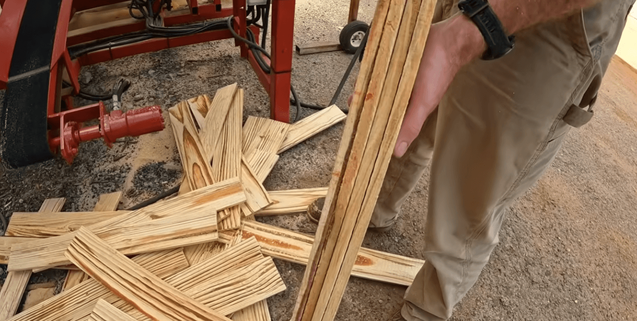 High production pallet manufacturing line featuring PR6 double head resaw, converting raw lumber into pallet stock with fast and consistent cuts